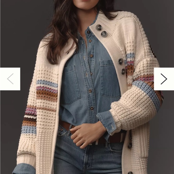 Maeve Sweaters - Maeve High-Collar Mixed-Stitch Cardigan Sweater